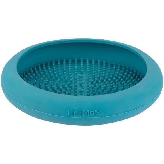 Лизальний килимок антистрес для собак LickiMat UFO Turquoise, для купання та догляду, на присосках 27777 фото