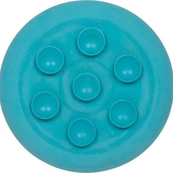 Лизальний килимок антистрес для собак LickiMat UFO Turquoise, для купання та догляду, на присосках 27777 фото