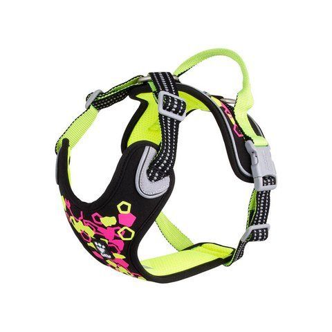 Шлейка смягченная для собак Hurtta Weekend Warrior Neon Harness II ECO Лакричный 40-50 45358 фото