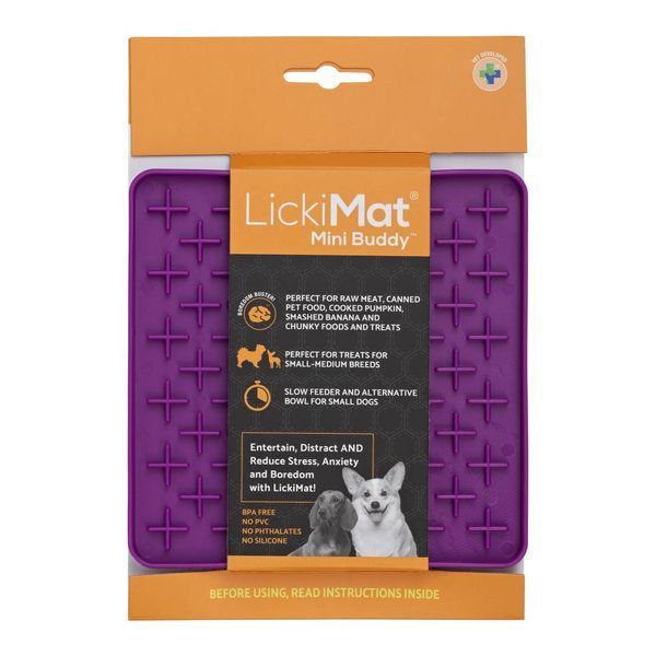Лизательный коврик антистресс для собак LickiMat Mini Buddy Purple, мягкая основа 30315 фото
