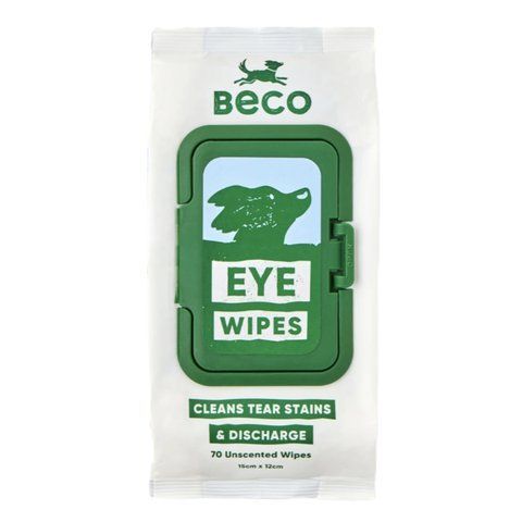 Бамбуковые салфетки для очищения слезных дорожек собак Beco Pets Dog Eye Wipes 70 шт. 45571 фото