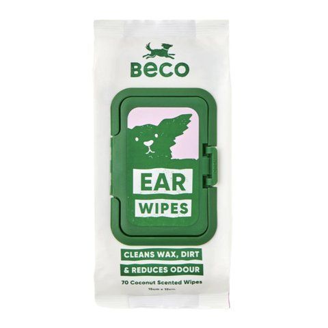 Бамбуковые салфетки для очищения ушек собак Beco Pets Dog Ear Wipes 70 шт. 45572 фото