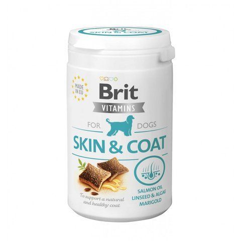 Вітаміни Brit Vitamins Skin and Coat для дорослих собак для здоров я шкіри та шерсті з лососем 150 г 1111174819 фото