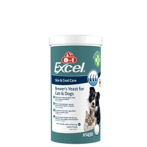 Вітаміни 8in1 Excel Brewers Yeast для собак та котів пивні дріжджі з часником для шкіри та шерсті 1430 шт 1111201790 фото