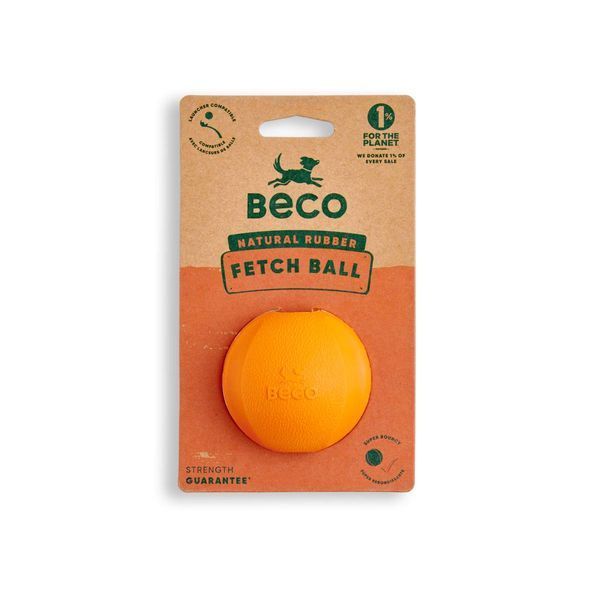 Игрушка мячик с отверстием для вкусняшек для собак Beco Pets Fetch Ball Оранжевый 31353 фото