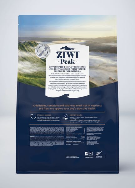 Повнораціонний сухий корм для собак Ziwi Peak Steam Dried Яловичина з гарбузом 3,2 кг 42152 фото