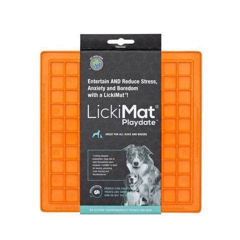 Лизательный коврик антистресс для собак LickiMat Playdate Orange, мягкая основа 27729 фото
