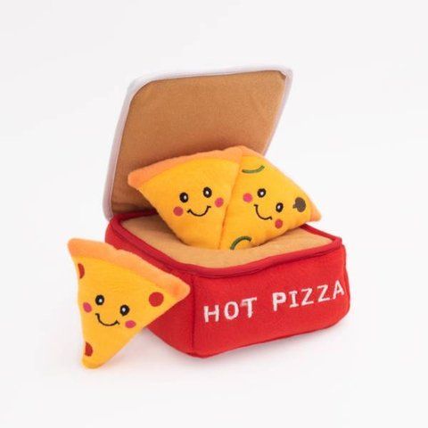 Мягкая игрушка для собак коробка для пиццы ZippyPaws Zippy Burrow Pizza Box с пищалкой 28477 фото