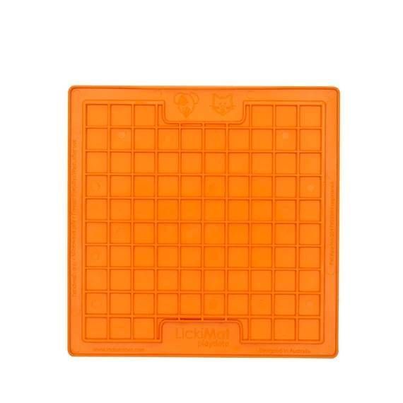 Лизальний килимок антистрес для собак LickiMat Playdate Orange, мʼяка основа 27729 фото