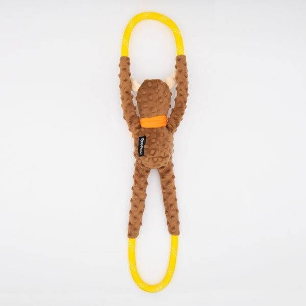 Мягкая игрушка для собак лось ZippyPaws RopeTugz Moose с пищалкой 28489 фото