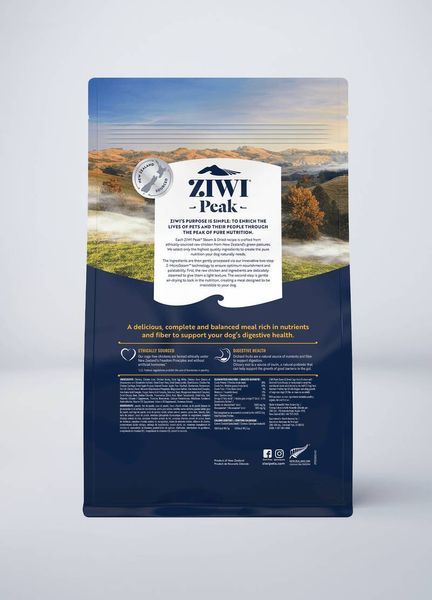 Повнораціонний сухий корм для собак Ziwi Peak Steam Dried Курка з садовими фруктами 800 г 42159 фото