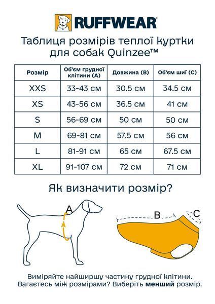 Теплая куртка для собак Ruffwear Quinzee&trade; S Синий 30463 фото