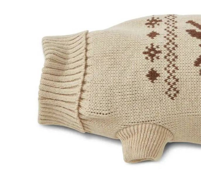 В'язаний светр для собаки Wolters Moose з візерунком Лось 30 см Бежевий 29559 фото