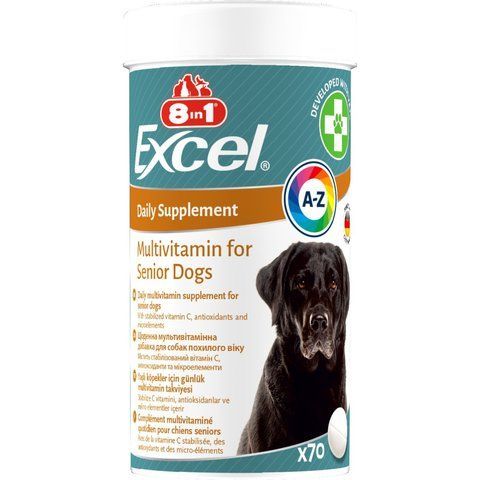 Вітаміни 8in1 Excel Multi Vitamin Senior для собак похилого віку мультивітамін 70 шт 1111201794 фото